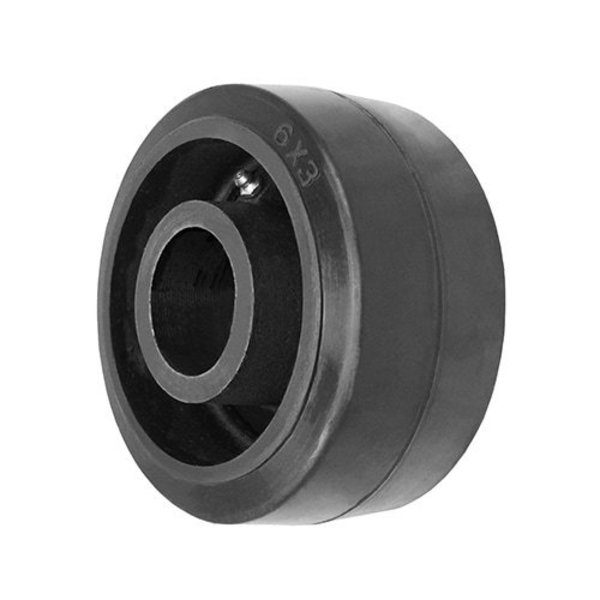 Durastar Wheel; 6X3 Rubber|Cast Iron (Black); 1-15/16 Plain Bore 630RS86B